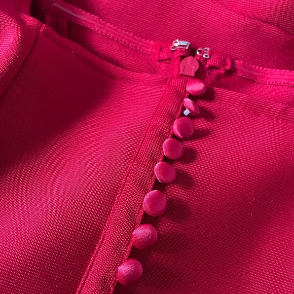 Brand new Elegant Red Long Sleeve Bodycon Dress - Picture 2 of 6